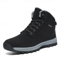 New OUKU Men's Waterproof Insulated Winter Boots with Non-Slip Rubber Sole and Faux Fur Lining for Outdoor Hiking