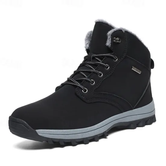 New OUKU Men's Waterproof Insulated Winter Boots with Non-Slip Rubber Sole and Faux Fur Lining for Outdoor Hiking