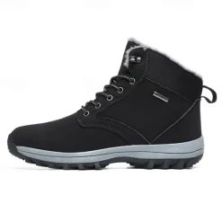New OUKU Men's Waterproof Insulated Winter Boots with Non-Slip Rubber Sole and Faux Fur Lining for Outdoor Hiking