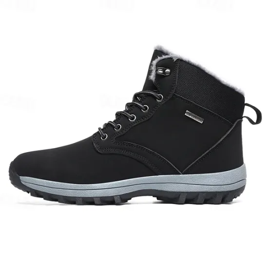New OUKU Men's Waterproof Insulated Winter Boots with Non-Slip Rubber Sole and Faux Fur Lining for Outdoor Hiking