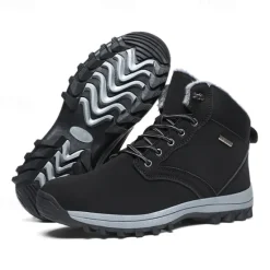 New OUKU Men's Waterproof Insulated Winter Boots with Non-Slip Rubber Sole and Faux Fur Lining for Outdoor Hiking