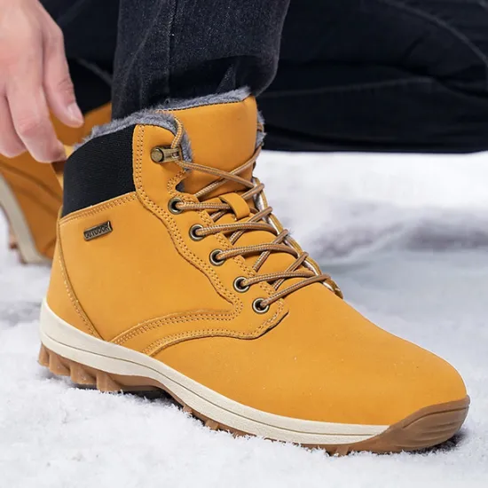 New OUKU Men's Waterproof Insulated Winter Boots with Non-Slip Rubber Sole and Faux Fur Lining for Outdoor Hiking