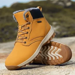 New OUKU Men's Waterproof Insulated Winter Boots with Non-Slip Rubber Sole and Faux Fur Lining for Outdoor Hiking