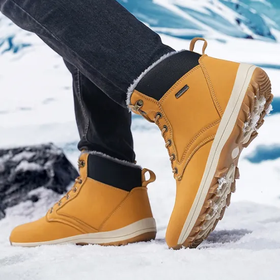 New OUKU Men's Waterproof Insulated Winter Boots with Non-Slip Rubber Sole and Faux Fur Lining for Outdoor Hiking