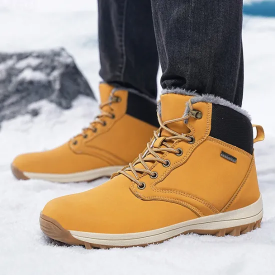 New OUKU Men's Waterproof Insulated Winter Boots with Non-Slip Rubber Sole and Faux Fur Lining for Outdoor Hiking