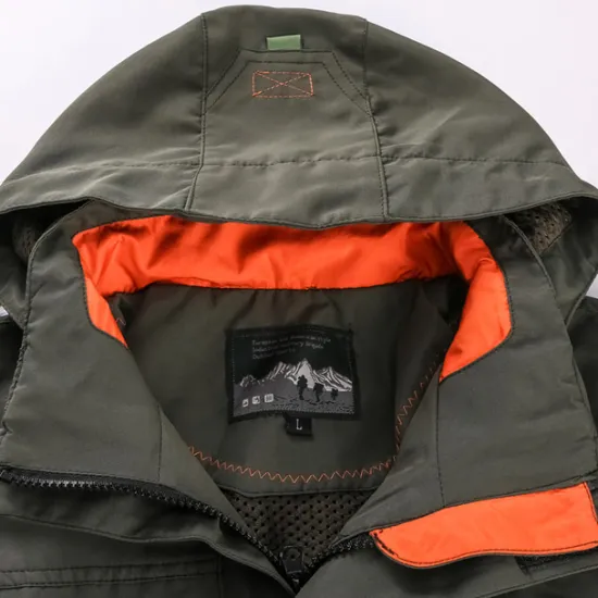 New OUKU Men's Waterproof Rain Jacket Military Cargo Jacket Tactical Jacket Casual Hooded Cargo Sports Coat Windbreaker Outdoor Warm Windproof Winter Coat Jacket Top Hunting Fishing Army Green Softshell Jacket
