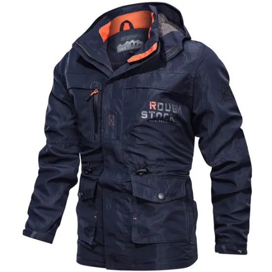 New OUKU Men's Waterproof Rain Jacket Military Cargo Jacket Tactical Jacket Casual Hooded Cargo Sports Coat Windbreaker Outdoor Warm Windproof Winter Coat Jacket Top Hunting Fishing Army Green Softshell Jacket