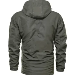 New OUKU Men's Waterproof Rain Jacket Military Cargo Jacket Tactical Jacket Casual Hooded Cargo Sports Coat Windbreaker Outdoor Warm Windproof Winter Coat Jacket Top Hunting Fishing Army Green Softshell Jacket