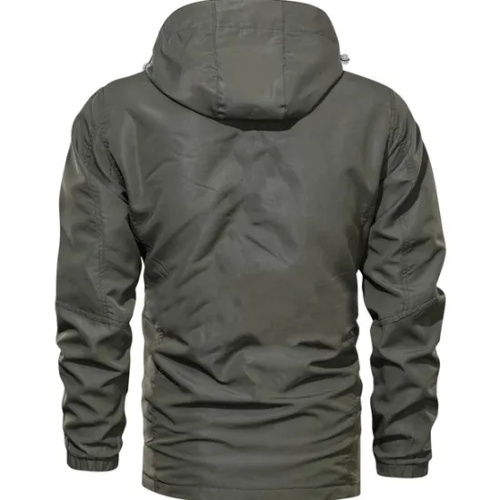 New OUKU Men's Waterproof Rain Jacket Military Cargo Jacket Tactical Jacket Casual Hooded Cargo Sports Coat Windbreaker Outdoor Warm Windproof Winter Coat Jacket Top Hunting Fishing Army Green Softshell Jacket