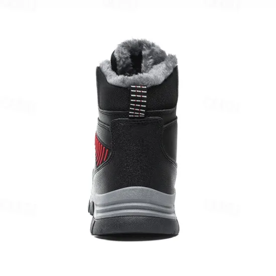 Online OUKU Men's Waterproof Winter Hiking Boots with Fur Lining – Anti-Slip Outdoor Trekking Shoes for Cold Weather
