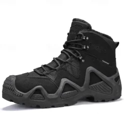 Clearance OUKU Men's Waterproof Winter Hiking Boots with Fur Lining – Insulated Outdoor Snow Boots for Cold Weather
