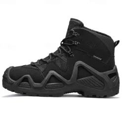 Clearance OUKU Men's Waterproof Winter Hiking Boots with Fur Lining – Insulated Outdoor Snow Boots for Cold Weather
