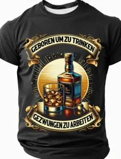 Best OUKU Men's Whisky German T Shirt Short Sleeve T shirt 3D Print Crew Neck Shirt Fashion Daily Street Casual Daily Black Blue Green Summer Spring All Seasons Clothing Apparel S M L XL XXL XXXL