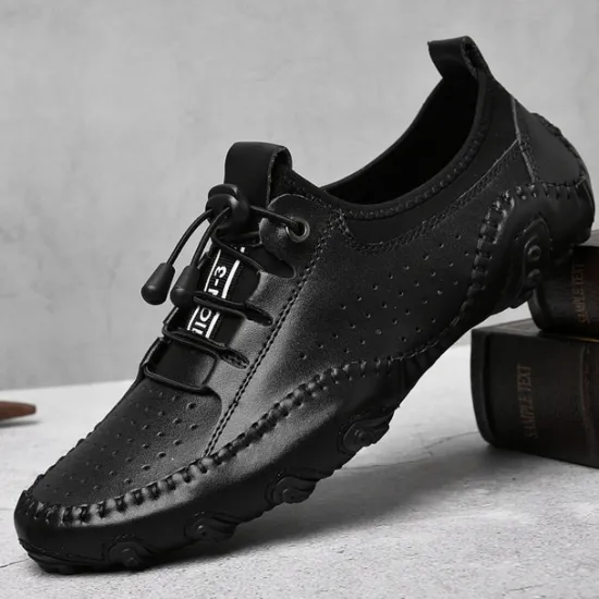 Online OUKU Men's White Perforated Casual Shoes with Hand-Stitched Detailing, Breathable Mesh Upper and Comfortable Slip-On Design