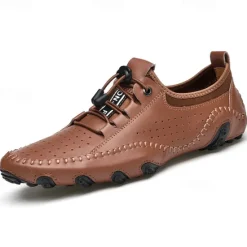Online OUKU Men's White Perforated Casual Shoes with Hand-Stitched Detailing, Breathable Mesh Upper and Comfortable Slip-On Design