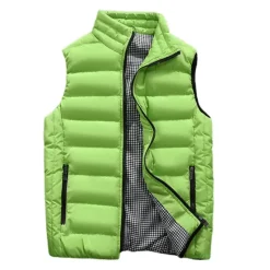 Discount OUKU Men's Windbreaker Quilted Puffer Vest Quilted Full Zip Sleeveless Outerwear Casual Athleisure Winter Thermal Warm Waterproof Windproof Fitness Gym Workout Running Sportswear Activewear Solid Colored