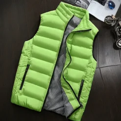 Discount OUKU Men's Windbreaker Quilted Puffer Vest Quilted Full Zip Sleeveless Outerwear Casual Athleisure Winter Thermal Warm Waterproof Windproof Fitness Gym Workout Running Sportswear Activewear Solid Colored