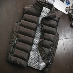 Discount OUKU Men's Windbreaker Quilted Puffer Vest Quilted Full Zip Sleeveless Outerwear Casual Athleisure Winter Thermal Warm Waterproof Windproof Fitness Gym Workout Running Sportswear Activewear Solid Colored