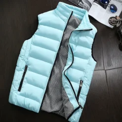Discount OUKU Men's Windbreaker Quilted Puffer Vest Quilted Full Zip Sleeveless Outerwear Casual Athleisure Winter Thermal Warm Waterproof Windproof Fitness Gym Workout Running Sportswear Activewear Solid Colored