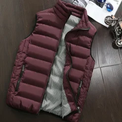 Discount OUKU Men's Windbreaker Quilted Puffer Vest Quilted Full Zip Sleeveless Outerwear Casual Athleisure Winter Thermal Warm Waterproof Windproof Fitness Gym Workout Running Sportswear Activewear Solid Colored