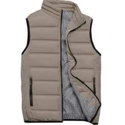 Discount OUKU Men's Windbreaker Quilted Puffer Vest Quilted Full Zip Sleeveless Outerwear Casual Athleisure Winter Thermal Warm Waterproof Windproof Fitness Gym Workout Running Sportswear Activewear Solid Colored
