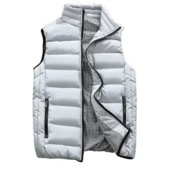 Discount OUKU Men's Windbreaker Quilted Puffer Vest Quilted Full Zip Sleeveless Outerwear Casual Athleisure Winter Thermal Warm Waterproof Windproof Fitness Gym Workout Running Sportswear Activewear Solid Colored