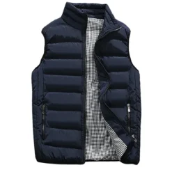 Discount OUKU Men's Windbreaker Quilted Puffer Vest Quilted Full Zip Sleeveless Outerwear Casual Athleisure Winter Thermal Warm Waterproof Windproof Fitness Gym Workout Running Sportswear Activewear Solid Colored