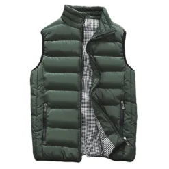 Discount OUKU Men's Windbreaker Quilted Puffer Vest Quilted Full Zip Sleeveless Outerwear Casual Athleisure Winter Thermal Warm Waterproof Windproof Fitness Gym Workout Running Sportswear Activewear Solid Colored