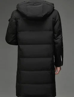 Hot OUKU Men's Winter Coat Down Jacket Puffer Jacket Padded Jacket Pocket White Duck Down Vacation Daily Wear Date Long Fashion Casual Comfortable Thermal Warm Fall & Winter Solid / Plain Color Black Gray
