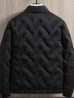 Clearance OUKU Men's Winter Coat Down Jacket Zipper Pocket Duck Down Vacation Going out To-Go Outdoor Casual / Daily Winter Pure Color Black Beige Gray Puffer Jacket