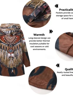 Outlet OUKU Men's Winter Coat Fleece Jacket Coat Sports & Outdoor Daily Wear Warm Breathable Zipper Pocket Fall & Winter Indian Streetwear Vintage Style Hoodie Long Regular Fit White Yellow Brown khaki Jacket