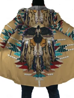 Outlet OUKU Men's Winter Coat Fleece Jacket Coat Sports & Outdoor Daily Wear Warm Breathable Zipper Pocket Fall & Winter Indian Streetwear Vintage Style Hoodie Long Regular Fit White Yellow Brown khaki Jacket