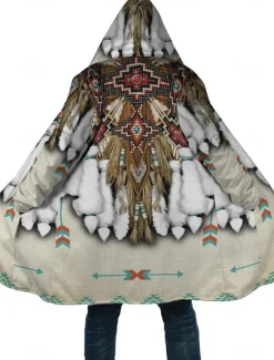 Outlet OUKU Men's Winter Coat Fleece Jacket Coat Sports & Outdoor Daily Wear Warm Breathable Zipper Pocket Fall & Winter Indian Streetwear Vintage Style Hoodie Long Regular Fit White Yellow Brown khaki Jacket