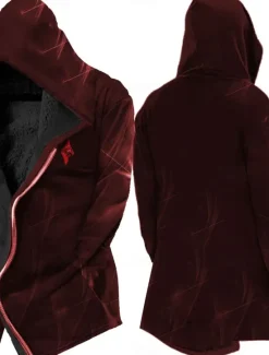 OUKU Men's Winter Coat Fleece Jacket Jacket Daily Wear Vacation Fleece Lining With Pockets Print Front Pocket Fall & Winter Graphic Prints Streetwear Sport Hoodie Regular Wine Black Yellow Blue Purple