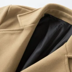 Online OUKU Men's Winter Coat Overcoat Peacoat Outdoor Daily Wear Fall & Winter Polyester Thermal Warm Waterproof Outerwear Clothing Apparel Fashion Streetwear Plain Lapel Double Breasted