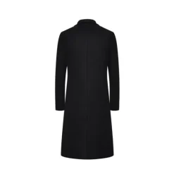 Sale OUKU Men's Winter Coat Overcoat Trench Coat Outdoor Daily Wear Fall & Winter Polyester Thermal Warm Windproof Outerwear Clothing Apparel Fashion Streetwear Plain Lapel Single Breasted