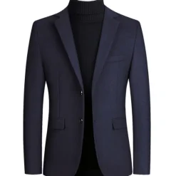 Best OUKU Men's Winter Coat Overcoat Trench Coat Daily Winter Polyester Thermal Warm Washable Outerwear Clothing Apparel Business Blazers Solid Colored Pocket Lapel Single Breasted