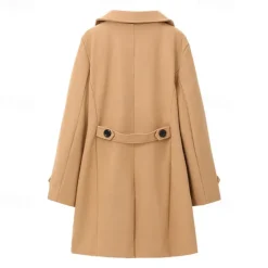 Discount OUKU Men's Winter Coat Overcoat Peacoat Trench Coat Outdoor Daily Wear Fall & Winter 95% polyester 5% cotton Thermal Warm Windbreaker Outerwear Clothing Apparel Fashion Streetwear Plain Lapel Double