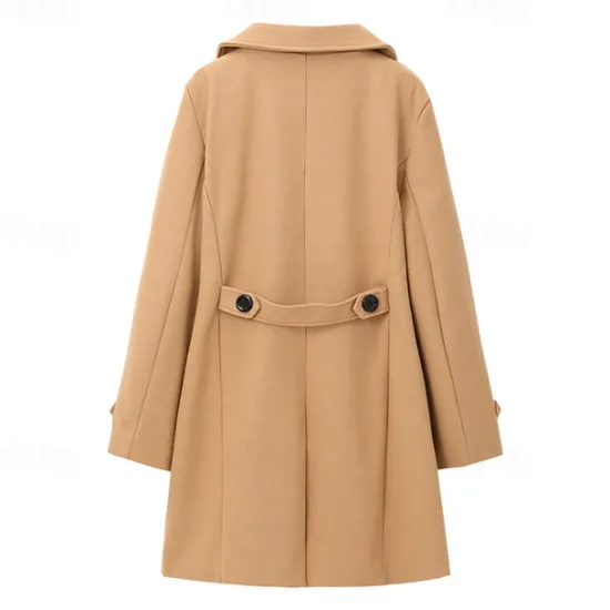 Discount OUKU Men's Winter Coat Overcoat Peacoat Trench Coat Outdoor Daily Wear Fall & Winter 95% polyester 5% cotton Thermal Warm Windbreaker Outerwear Clothing Apparel Fashion Streetwear Plain Lapel Double