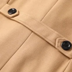 Discount OUKU Men's Winter Coat Overcoat Peacoat Trench Coat Outdoor Daily Wear Fall & Winter 95% polyester 5% cotton Thermal Warm Windbreaker Outerwear Clothing Apparel Fashion Streetwear Plain Lapel Double