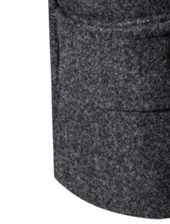 Online OUKU Men's Winter Coat Overcoat Peacoat Long Trench Coat Outdoor Daily Wear Fall & Winter 95% polyester 5% cotton Warm Outerwear Clothing Apparel Fashion Streetwear Plain Lapel Double Breasted