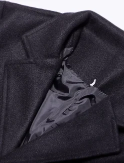 Online OUKU Men's Winter Coat Overcoat Trench Coat Short Coat Overcoat Work Business Winter Polyester Warm Outerwear Clothing Apparel Solid Colored Classic Style Notch lapel collar