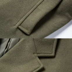 Outlet OUKU Men's Winter Coat Overcoat Business Casual Fall Winter Polyester Windproof Warm Outerwear Clothing Apparel Stylish Casual non-printing Pure Color Pocket Lapel Open Front