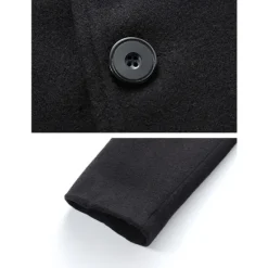 OUKU Men's Winter Coat Overcoat Long Trench Coat Outdoor Daily Wear Fall & Winter 95% Polyester 5% Spandex Outerwear Clothing Apparel Fashion Streetwear Plain Lapel Double Breasted
