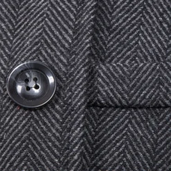 Outlet OUKU Men's Winter Coat Peacoat Coat Business Casual Winter Cotton Blend Warm Outerwear Clothing Apparel Stylish Classic & Timeless non-printing Solid Color Pocket Stand Collar Double Breasted
