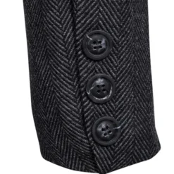 Outlet OUKU Men's Winter Coat Peacoat Coat Business Casual Winter Cotton Blend Warm Outerwear Clothing Apparel Stylish Classic & Timeless non-printing Solid Color Pocket Stand Collar Double Breasted
