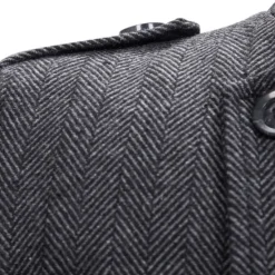 Outlet OUKU Men's Winter Coat Peacoat Coat Business Casual Winter Cotton Blend Warm Outerwear Clothing Apparel Stylish Classic & Timeless non-printing Solid Color Pocket Stand Collar Double Breasted