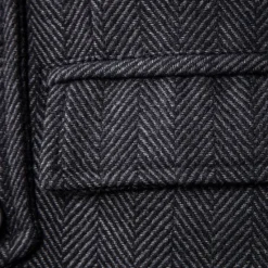 Outlet OUKU Men's Winter Coat Peacoat Coat Business Casual Winter Cotton Blend Warm Outerwear Clothing Apparel Stylish Classic & Timeless non-printing Solid Color Pocket Stand Collar Double Breasted