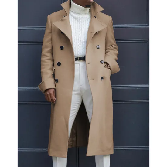 Hot OUKU Men's Winter Coat Peacoat Business Casual Winter Polyester Windproof Warm Outerwear Clothing Apparel Stylish Casual non-printing Pure Color Pocket Stand Collar Single Breasted