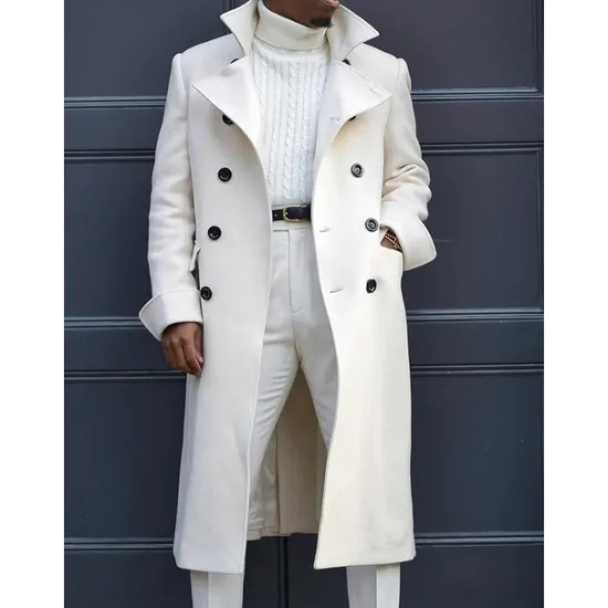 Hot OUKU Men's Winter Coat Peacoat Business Casual Winter Polyester Windproof Warm Outerwear Clothing Apparel Stylish Casual non-printing Pure Color Pocket Stand Collar Single Breasted